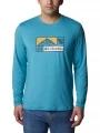 Columbia Tech Trail Long Sleeve Graphic férfi hosszú ujjú sport póló kék színben 1