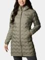 Columbia Delta Ridge II Long Down Jacket női pehelykabát zöld színben 1
