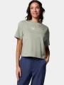 Columbia Rolling Bend Graphic Relaxed Crop Short Sleeve Shirt női crop top zöld színben 1
