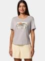 Columbia Ruby Springs Graphic Scoop Neck Short Sleeve Shirt női rövid ujjú póló szürke színben 1