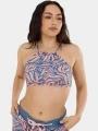 Fundango Hogg High Neck Top női bikini felső sötétkék színben 1
