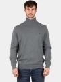 Timberland Turtle Neck Cotton Sweater férfi kötött pulóver szürke színben 1