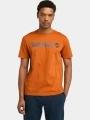 Timberland Linear Logo Short Sleeve Tee férfi rövid ujjú póló barna színben 1