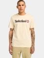 Timberland Linear Logo Short Sleeve Tee férfi rövid ujjú póló homok színben 1