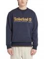 Timberland Embroidery Logo Brush Back Crew Neck férfi pulóver sötétkék színben 1