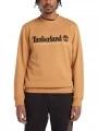 Timberland Embroidery Logo Brush Back Crew Neck férfi pulóver barna színben 1
