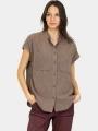 Fjallraven Övik Hemp Shirt SS W női rövid ujjú ing barna színben 1