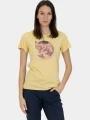 Fjallraven Arctic Fox T-shirt W női rövid ujjú póló sárga színben 1