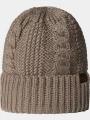 The North Face W Oh Mega Beanie kötött sapka barna színben 1