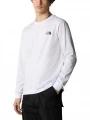 The North Face M L/S Easy Tee férfi hosszú ujjú póló fehér színben 1